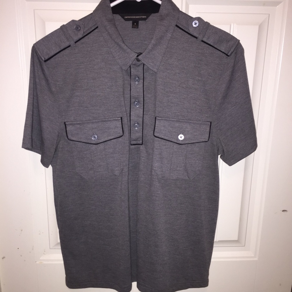 Express Short Sleeve Polo - Grey